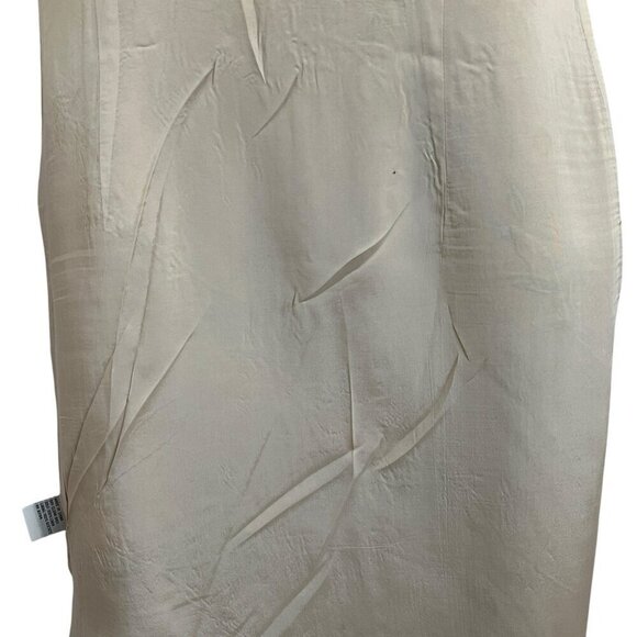 Talbots Maxi Linen Dress Floral Embroidery Cap Sleeve 10 Neutral Coastal Summer - Picture 15 of 16